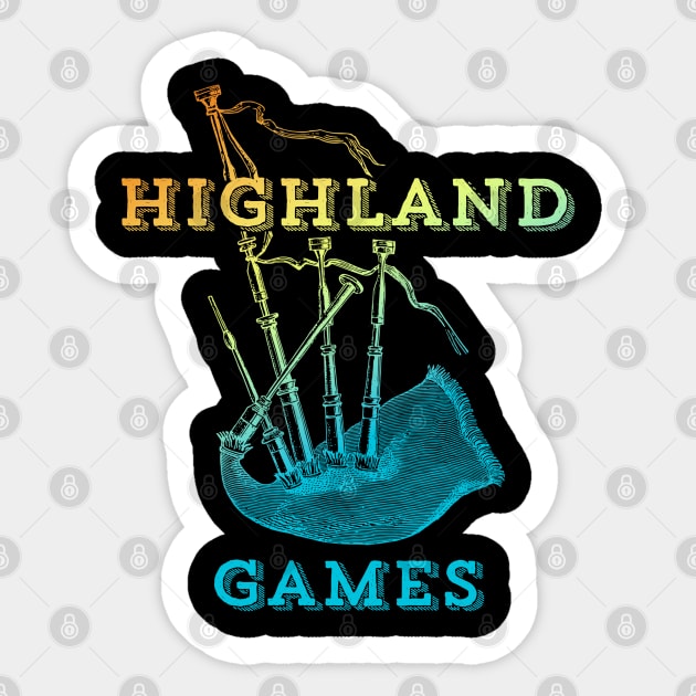 Scottish Highland Games Vintage Bagpipe for Men Women Kids Sticker by Pine Hill Goods